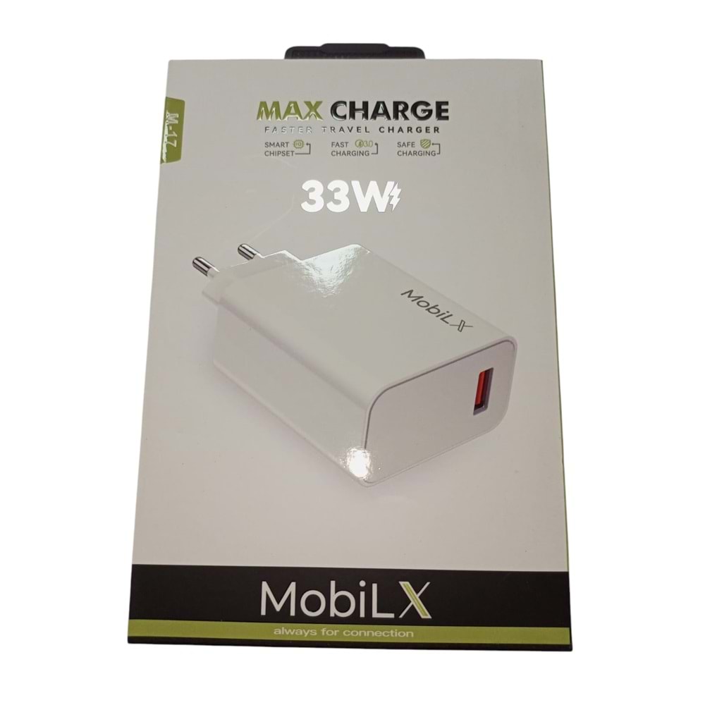 3.0 33 W MOBİLX TYPE-C TURBO SEYAHAT ŞARJ SETİ