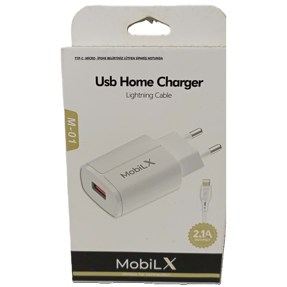 18 W MOBİL X -2.1A M-01 ŞARJ KABLOSU (TYPC-MİCRO-IPHO BELİRTİLMELİ)