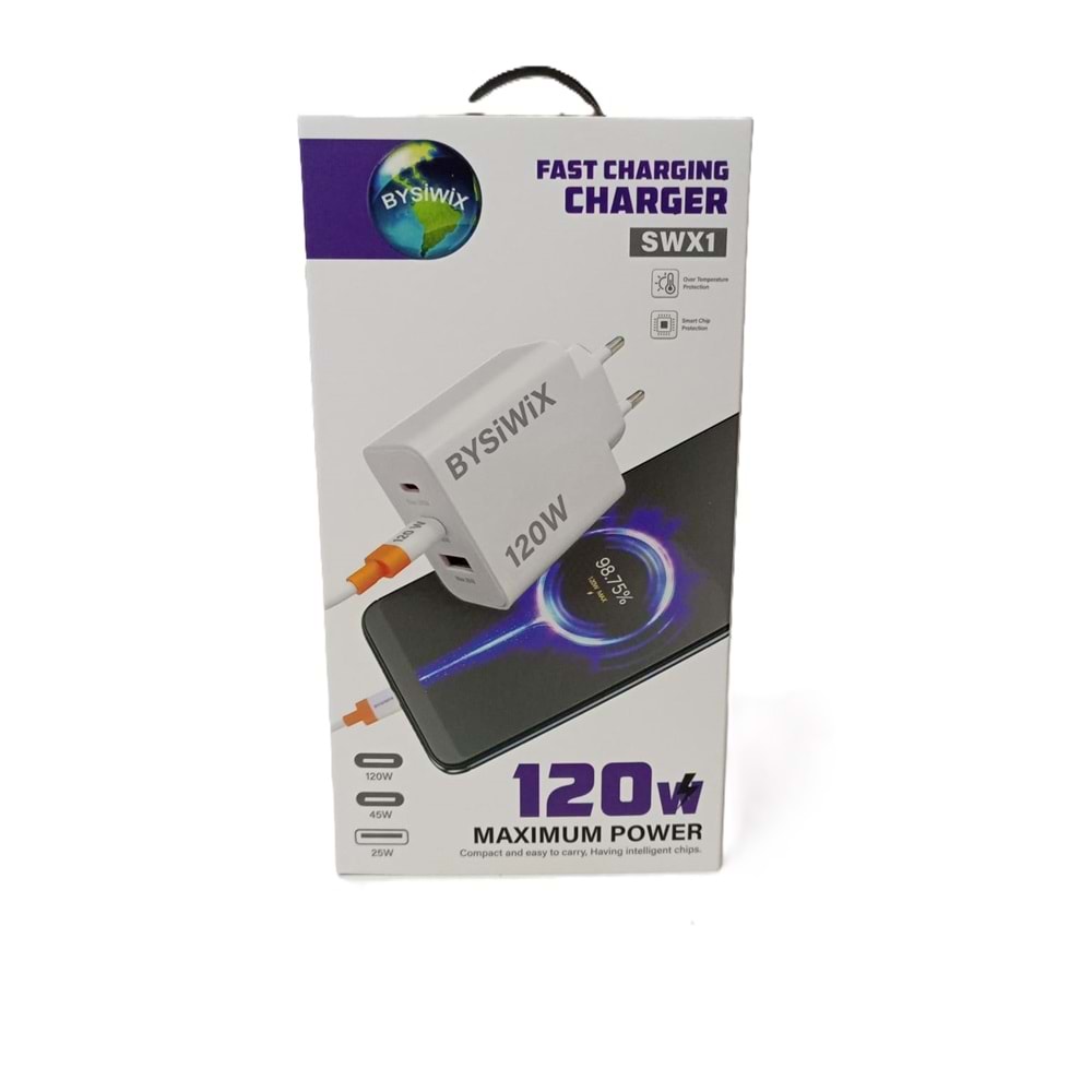 120 W BYSİWİX -SWX1 HIZLI SEYAHAT ŞARJ SETİ
