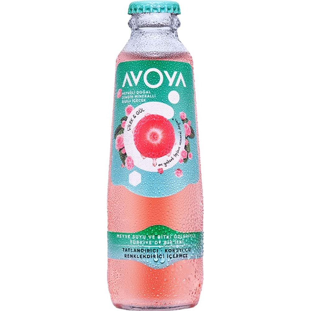 200 ML AVOYA* ÇİLEK@GÜL MEYVELİ MADEN SUYU