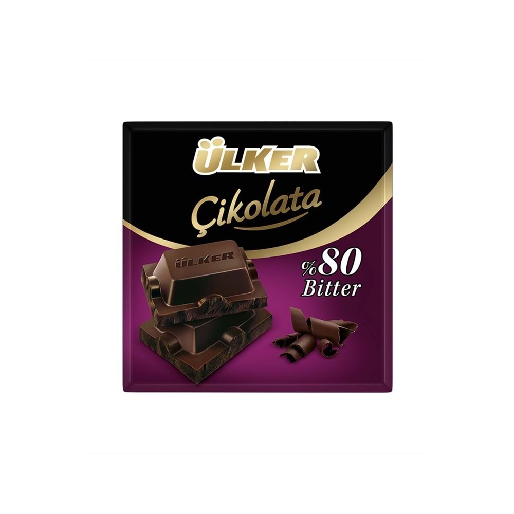 60 GR ÜLKER %80 BİTTER ÇİKOLATA KARE