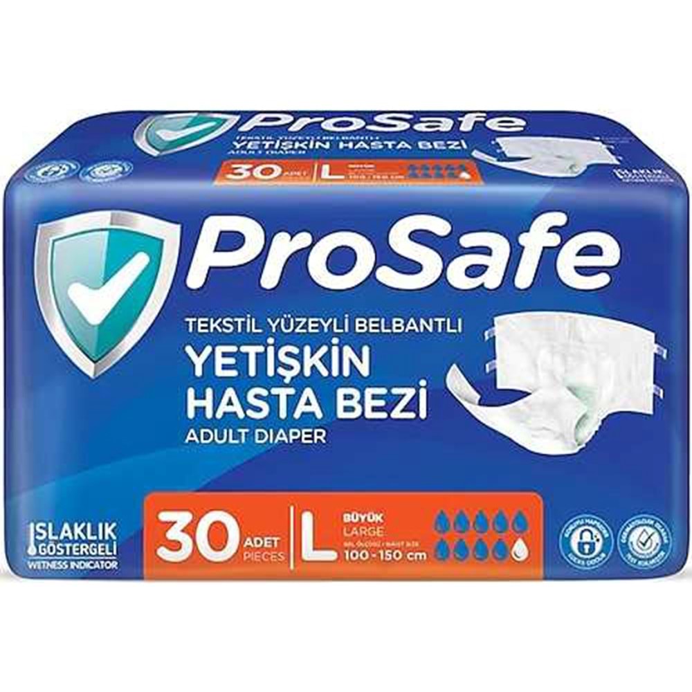 30 ADET PROSAFE LARGE BÜYÜK YETİŞKİN HASTA BEZİ