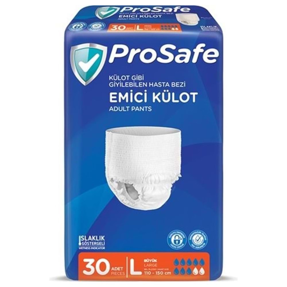 30 ADET PROSAFE LARGE BÜYÜK KÜLOT YETİŞKİN HASTA BEZİ