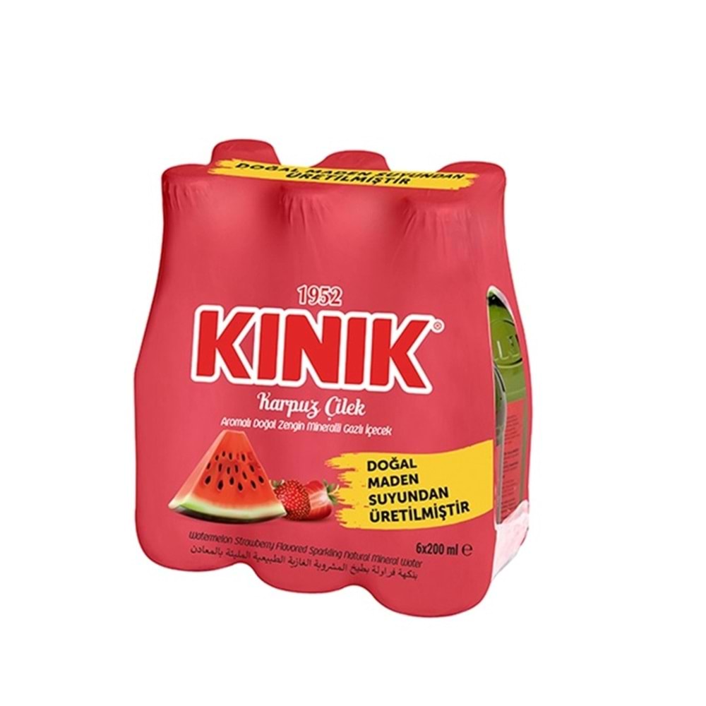 (6X200) ML KINIK KARPUZ ÇİLEK MEYVELİ MADEN SUYU