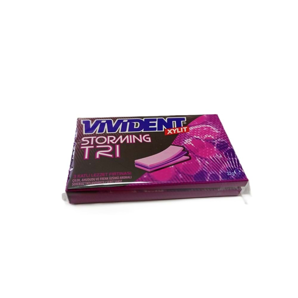 33 GR VİVİDENT STORMİNG TRİO ÇİLEK FRENK ÜZÜM SAKIZ
