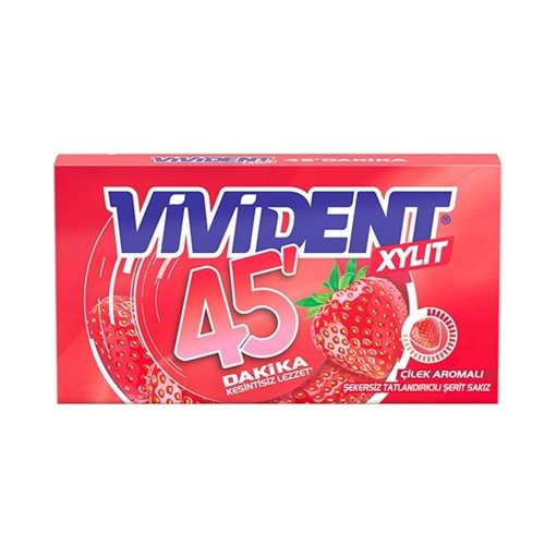 26 GR VİVİDENT 45 DK ÇİLEK AROMALI SAKIZ