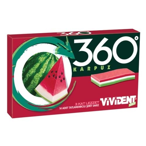 33 GR VİVİDENT 360 KARPUZ AROMALI SAKIZ
