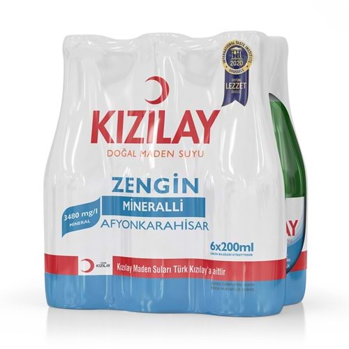 6X200 ML KIZILAY6 SADE MADEN SUYU