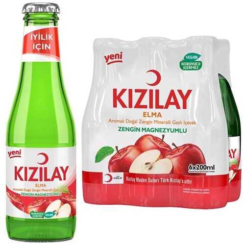 6X200 ML KIZILAY6 ELMA AROMALI AROMALI MADEN SUYU