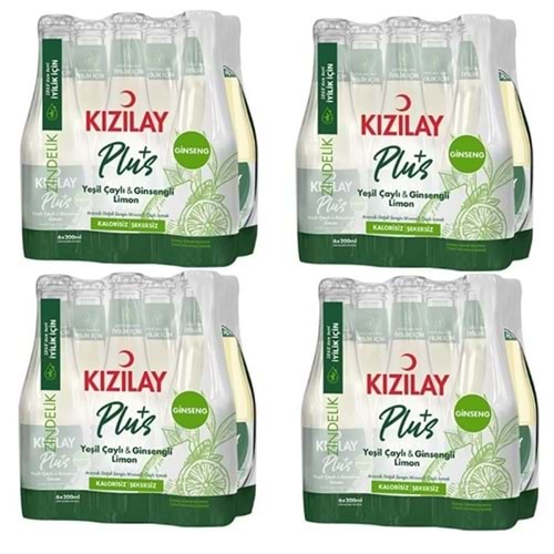6X200 ML KIZILAY6 + PLUS YEŞİL ÇAY GİNSENG AROMALI AROMALI MADEN SUYU