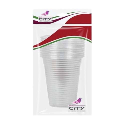 10 ADET NEWCİTY ŞEFFAF PLASTİK BARDAK