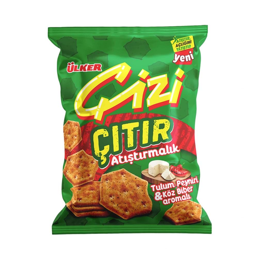 40 G ÜLKER ORTA BOY ÇİZİ ÇITIR TULUM PEYNİR KÖZ BİBERLİ ÇEREZ