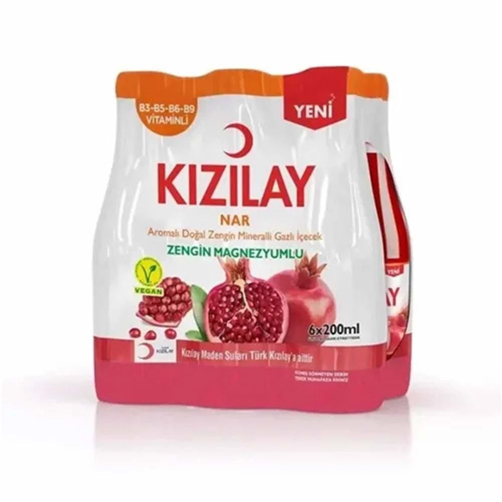 6X200 ML KIZILAY NAR AROMALI MADEN SUYU