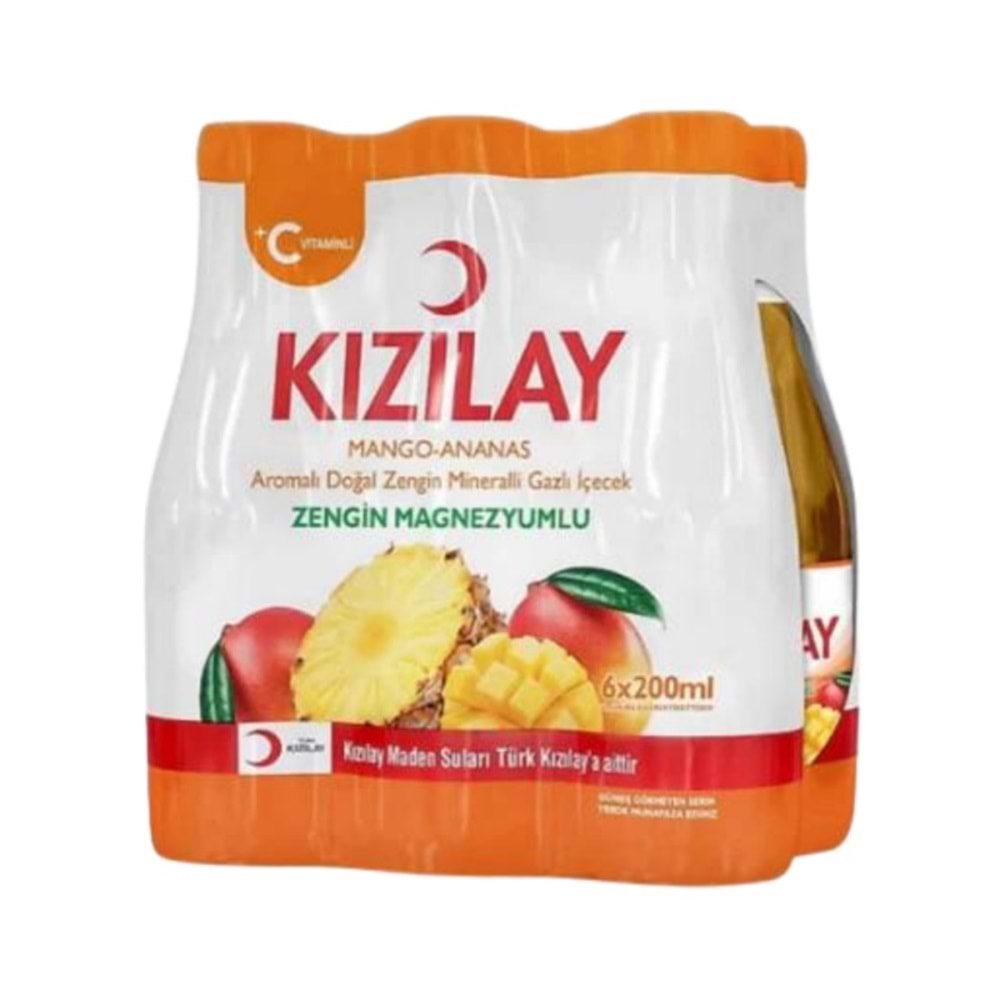 6X200 ML KIZILAY MANGO&ANANAS AROMALI MADEN SUYU